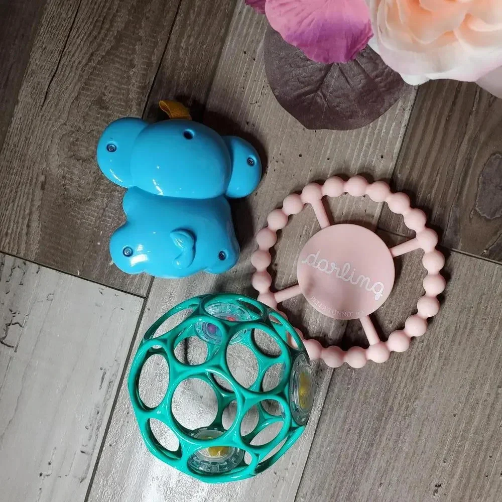 Baby Teether Rattle Toy Bundle 3 Pc EUC